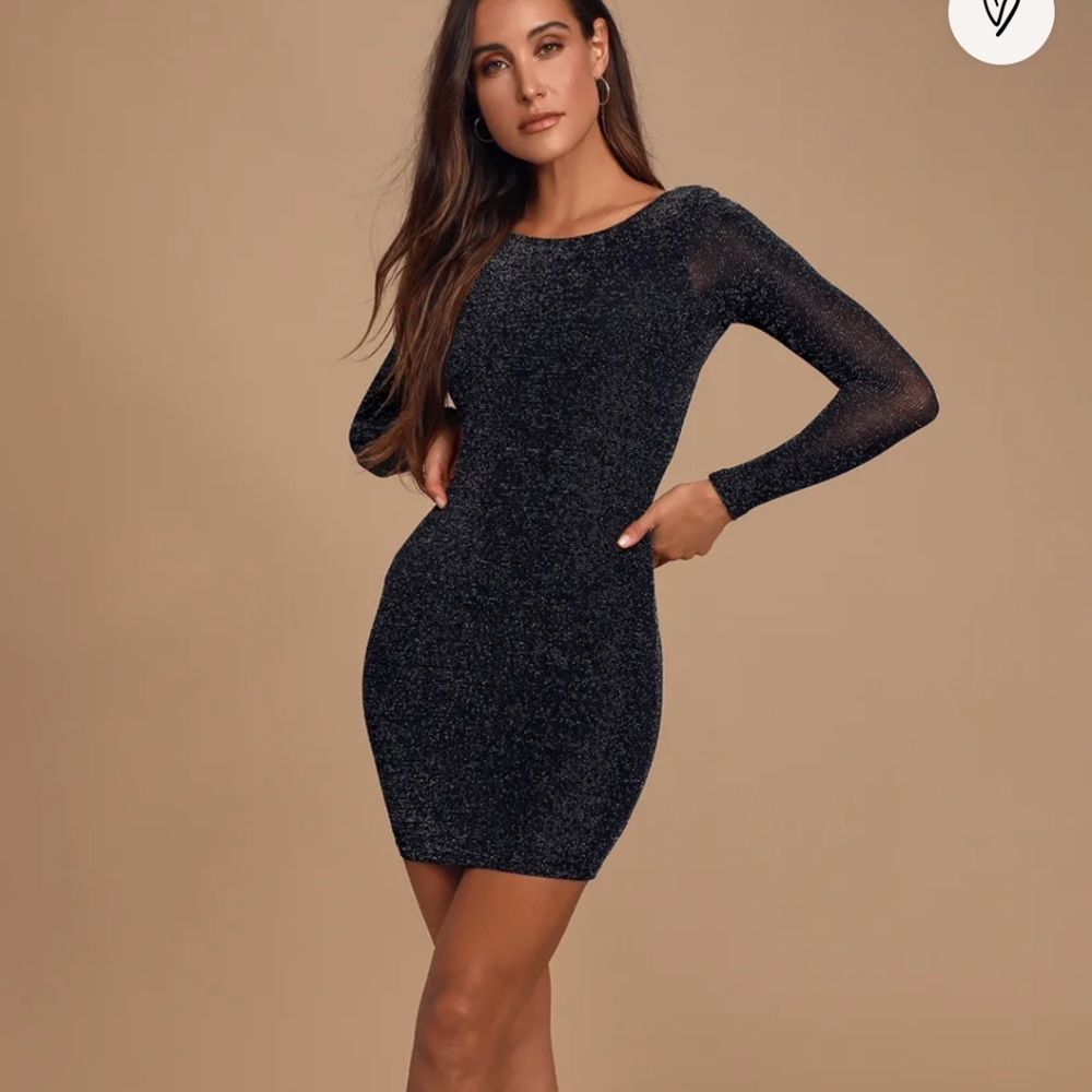 Black and silver bodycon dress